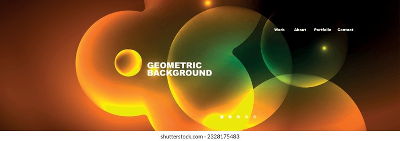 Neon glowing bubbles, circles magic energy space light concept, abstract background wallpaper design