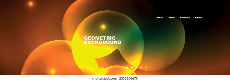 Neon glowing bubbles, circles magic energy space light concept, abstract background wallpaper design