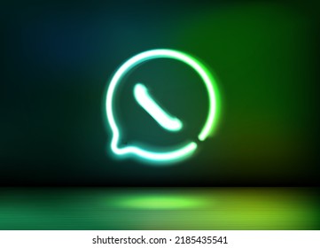 Neon leuchtend Chat Symbol. 3D-Vektorgrafik




