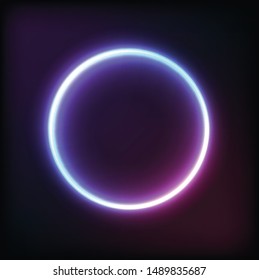
Neon glowing circle. Geometric shapes for banner and advertisement.