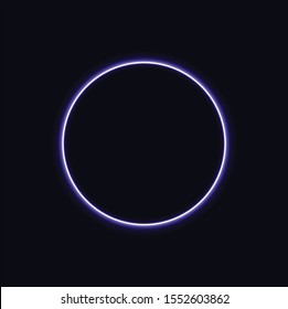 
Neonleuchtender Kreis auf dunklem Hintergrund. Element für Werbung. Vektorgrafik