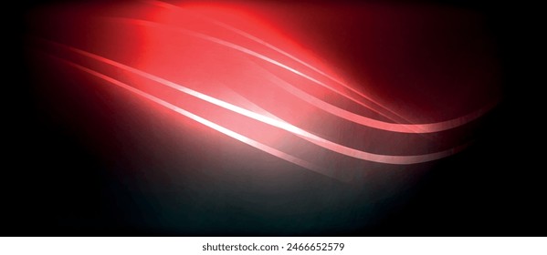 Neon glowing circle rays, light round lines in the dark, planet style neon wave lines. Energetic electric concept design for wallpaper, banner, background