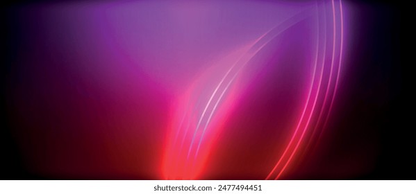 Neon glowing circle rays, light round lines in the dark, planet style neon wave lines. Energetic electric concept design for wallpaper, banner, background