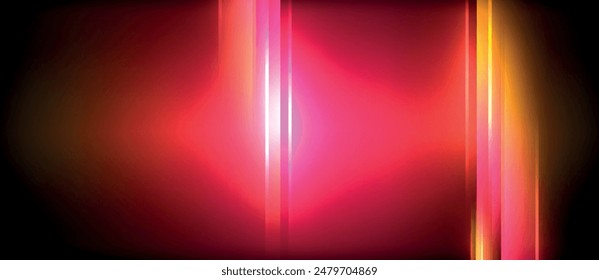 Rayos circulares brillantes de neón, líneas redondas claras en la oscuridad, líneas de ondas de neón estilo planeta. Diseño de concepto eléctrico energético para Fondo de pantalla, Anuncio, fondo
