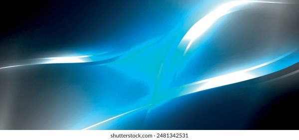 Neon glowing circle rays, light round lines in the dark, planet style neon wave lines. Energetic electric concept design for wallpaper, banner, background