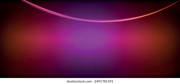Rayos circulares brillantes de neón, líneas redondas claras en la oscuridad, líneas de ondas de neón estilo planeta. Diseño de concepto eléctrico energético para Fondo de pantalla, Anuncio, fondo