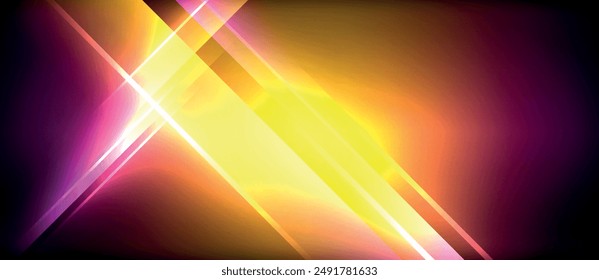 Neon glowing circle rays, light round lines in the dark, planet style neon wave lines. Energetic electric concept design for wallpaper, banner, background