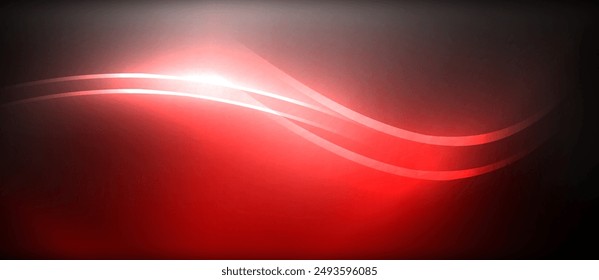 Neon glowing circle rays, light round lines in the dark, planet style neon wave lines. Energetic electric concept design for wallpaper, banner, background