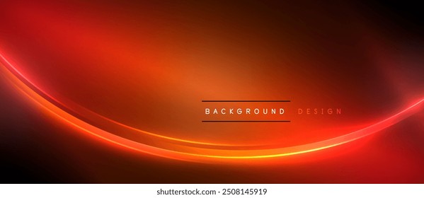 Neon glowing circle rays, light round lines in the dark, planet style neon wave lines. Energetic electric concept design for wallpaper, banner, background