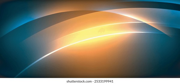 Rayos circulares brillantes de neón, líneas redondas claras en la oscuridad, líneas de onda de neón de estilo planeta. Diseño energético del concepto eléctrico para el Fondo de pantalla, Anuncio, fondo