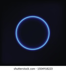 Neon glowing circle.Element for advertising.Template