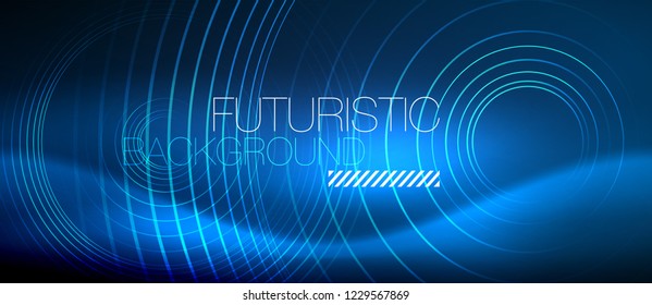 Neon-leuchtende Kreishintergrund, Vektorgrafik-Zaubervorlage