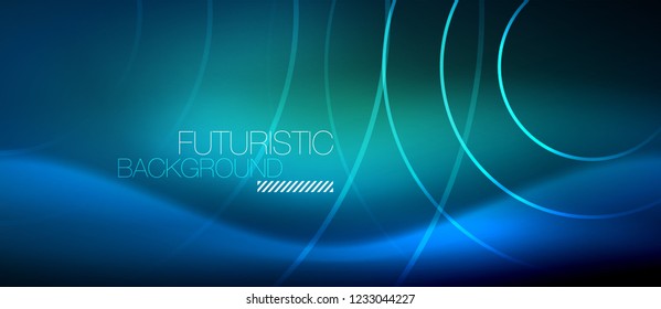 Neon-leuchtende Kreishintergrund, Vektorgrafik-Zaubervorlage