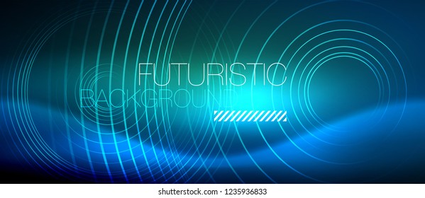 Neon-leuchtende Kreishintergrund, Vektorgrafik-Zaubervorlage
