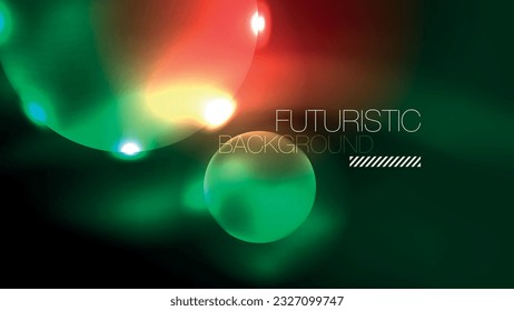 Neon glowing circles, magic energy space light concept, abstract background wallpaper design
