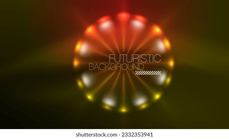 Neon glowing circles, magic energy space light concept, abstract background wallpaper design