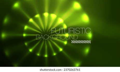Neon glowing circles, magic energy space light concept, abstract background wallpaper design