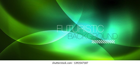 Rodajes ondulados de neón fondo abstracto vectorial, plantilla vectorial
