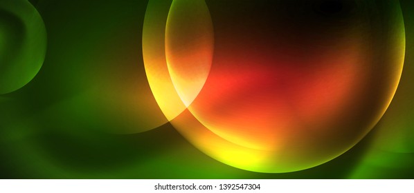 Neon glowing circles vector abstract background, vector template