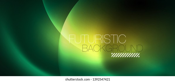 Neon glowing circles vector abstract background, vector template