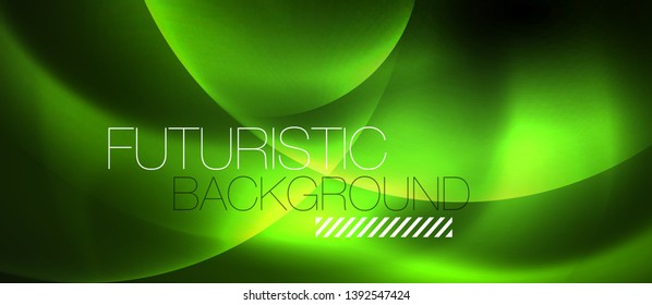Neon glowing circles vector abstract background, vector template