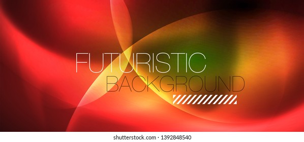 Neon glowing circles vector abstract background, vector template