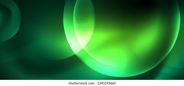 Neon glowing circles vector abstract background, vector template