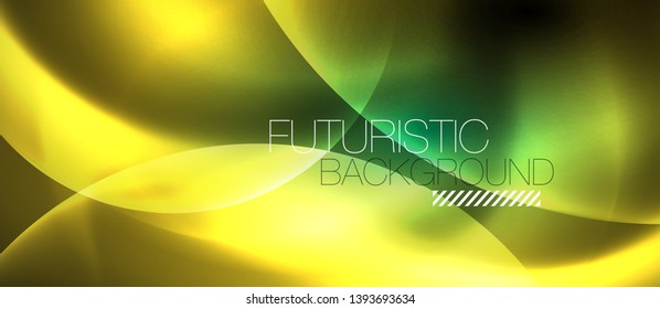 Neon glowing circles vector abstract background, vector template
