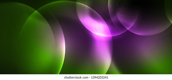 Neon glowing circles vector abstract background, vector template