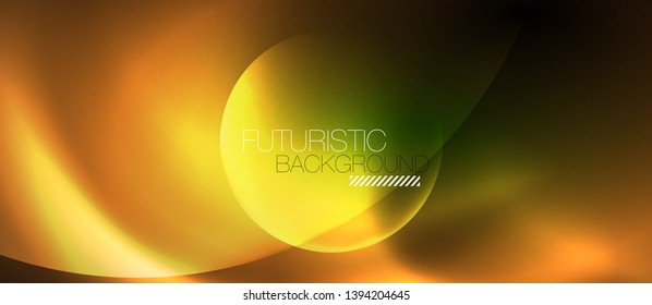 Neon glowing circles vector abstract background, vector template