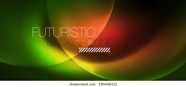 Rodajes ondulados de neón fondo abstracto vectorial, plantilla vectorial