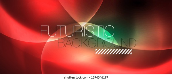 Neon glowing circles vector abstract background, vector template