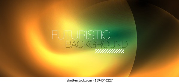 Neon glowing circles vector abstract background, vector template