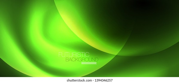 Neon glowing circles vector abstract background, vector template
