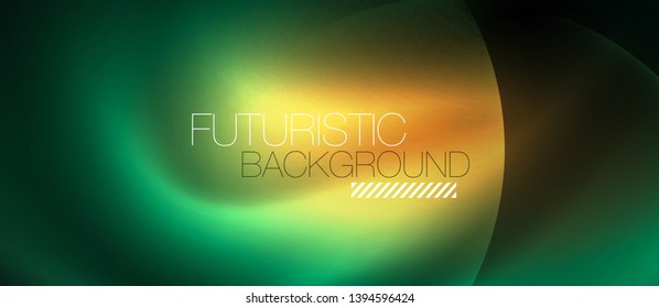 Neon glowing circles vector abstract background, vector template