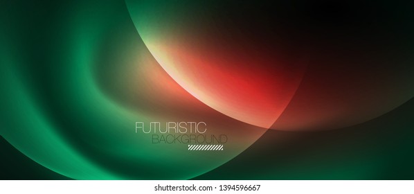 Rodajes ondulados de neón fondo abstracto vectorial, plantilla vectorial