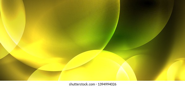 Neon glowing circles vector abstract background, vector template