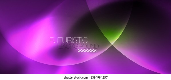 Néon círculos brilhantes vetor abstrato fundo, modelo de vetor