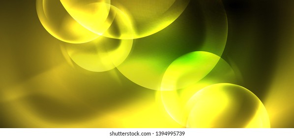 Neon glowing circles vector abstract background, vector template