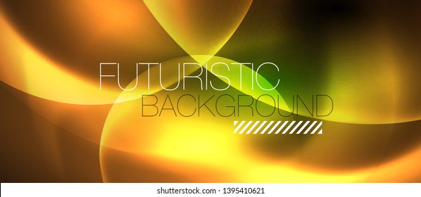 Neon glowing circles vector abstract background, vector template
