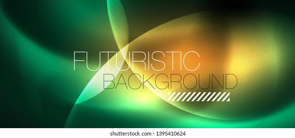 Neon glowing circles vector abstract background, vector template