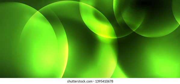 Neon glowing circles vector abstract background, vector template
