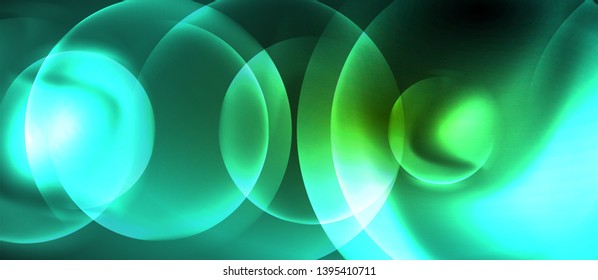 Rodajes ondulados de neón fondo abstracto vectorial, plantilla vectorial