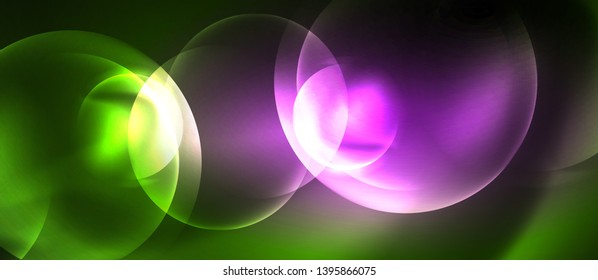 Neon glowing circles vector abstract background, vector template