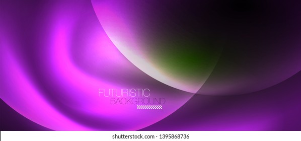 Neon glowing circles vector abstract background, vector template