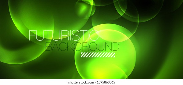 Neon glowing circles vector abstract background, vector template