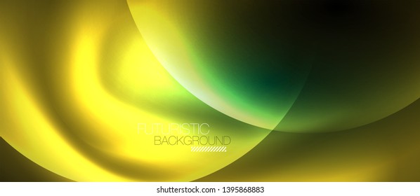 Neon glowing circles vector abstract background, vector template