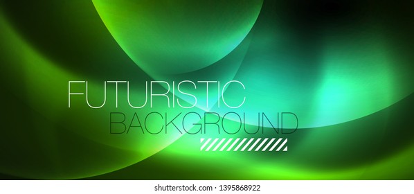 Neon glowing circles vector abstract background, vector template