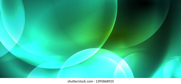 Neon glowing circles vector abstract background, vector template
