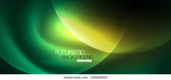 Neon glowing circles vector abstract background, vector template